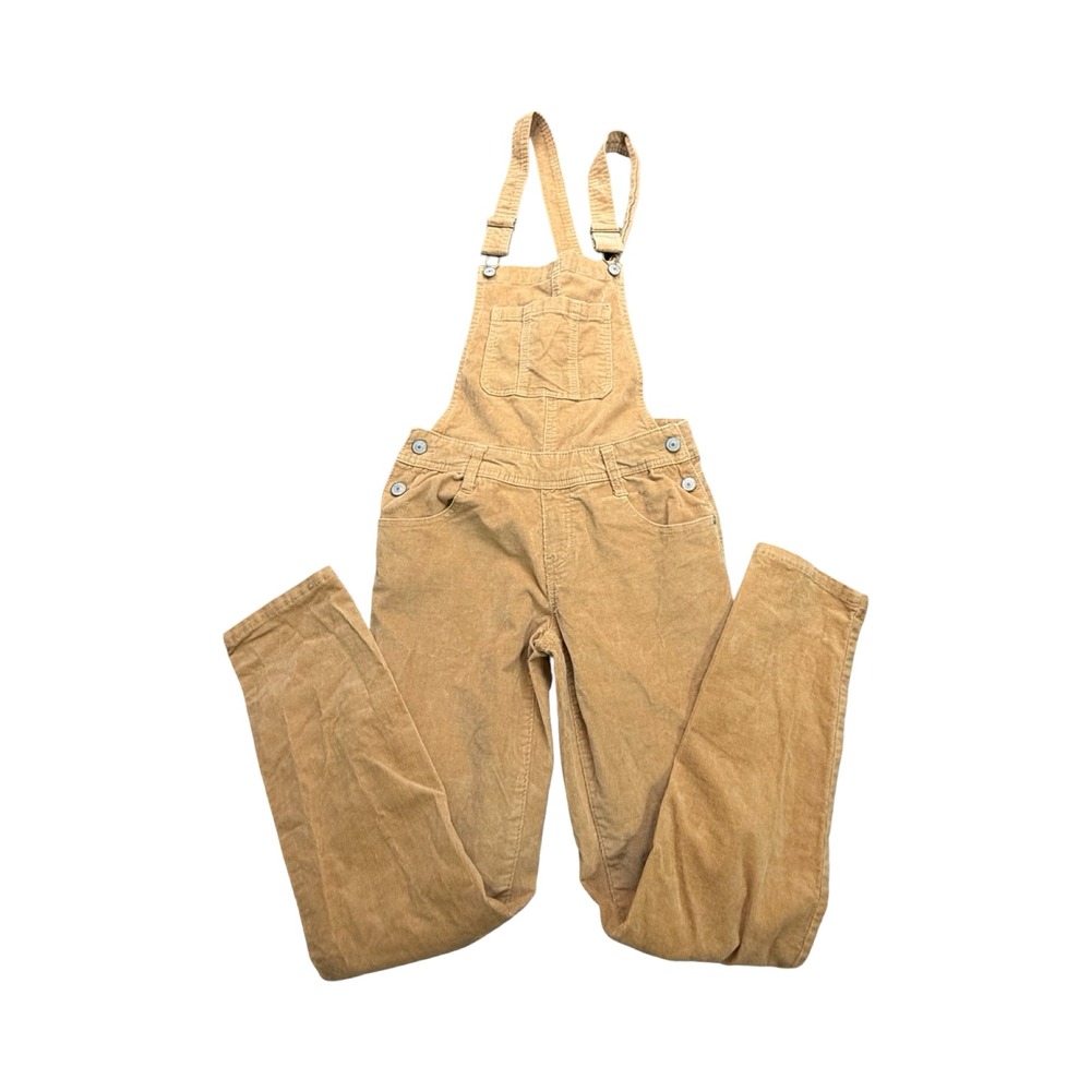 Wallflower Overalls Womens S 28x26 Tan Corduroy Slim Leg Utility Boho
